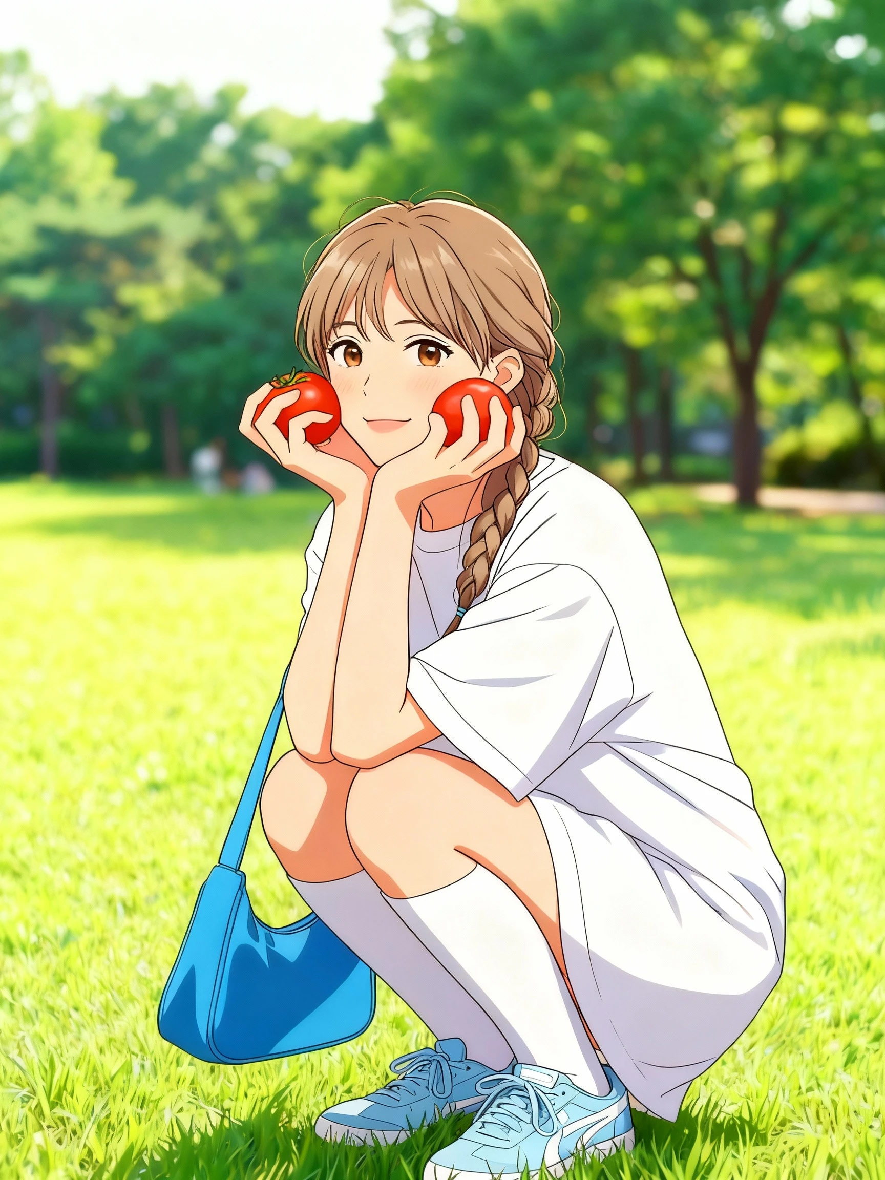 Girl with Tomatoes Anime Portrait