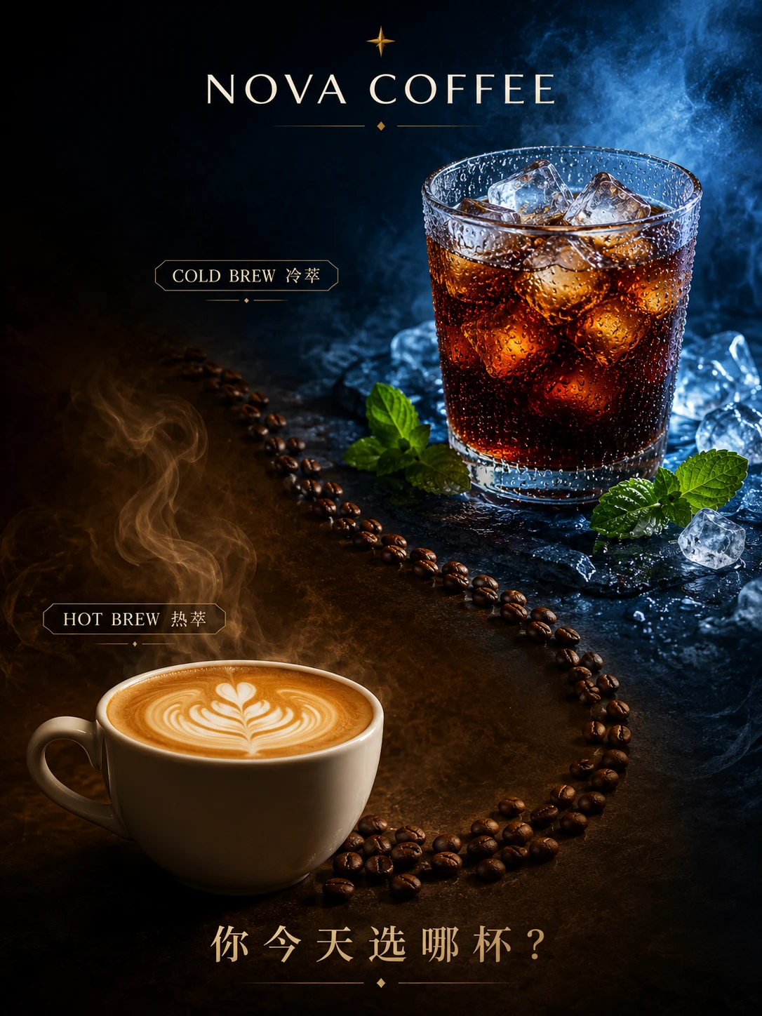 Cold Brew & Hot Latte Poster